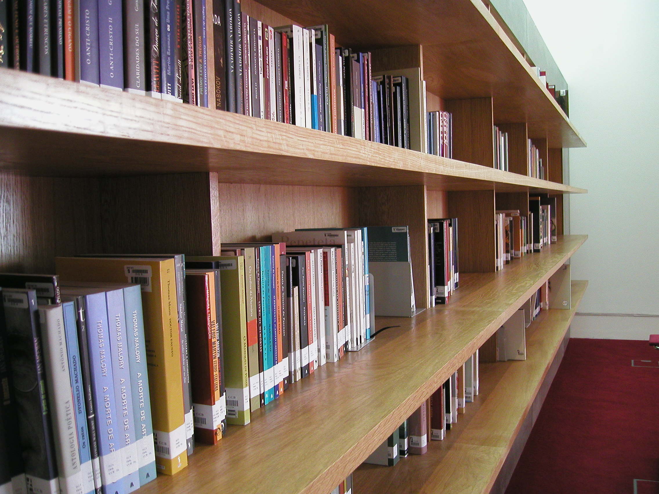 imagem de estante com livros que se encontra dentro da Sala de leitura